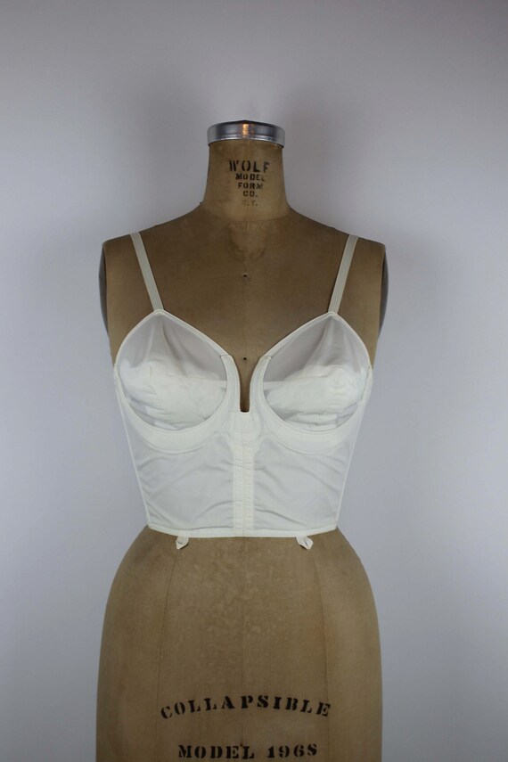 1950's "Cambriolet" White Bustier Bra, Vintage Un