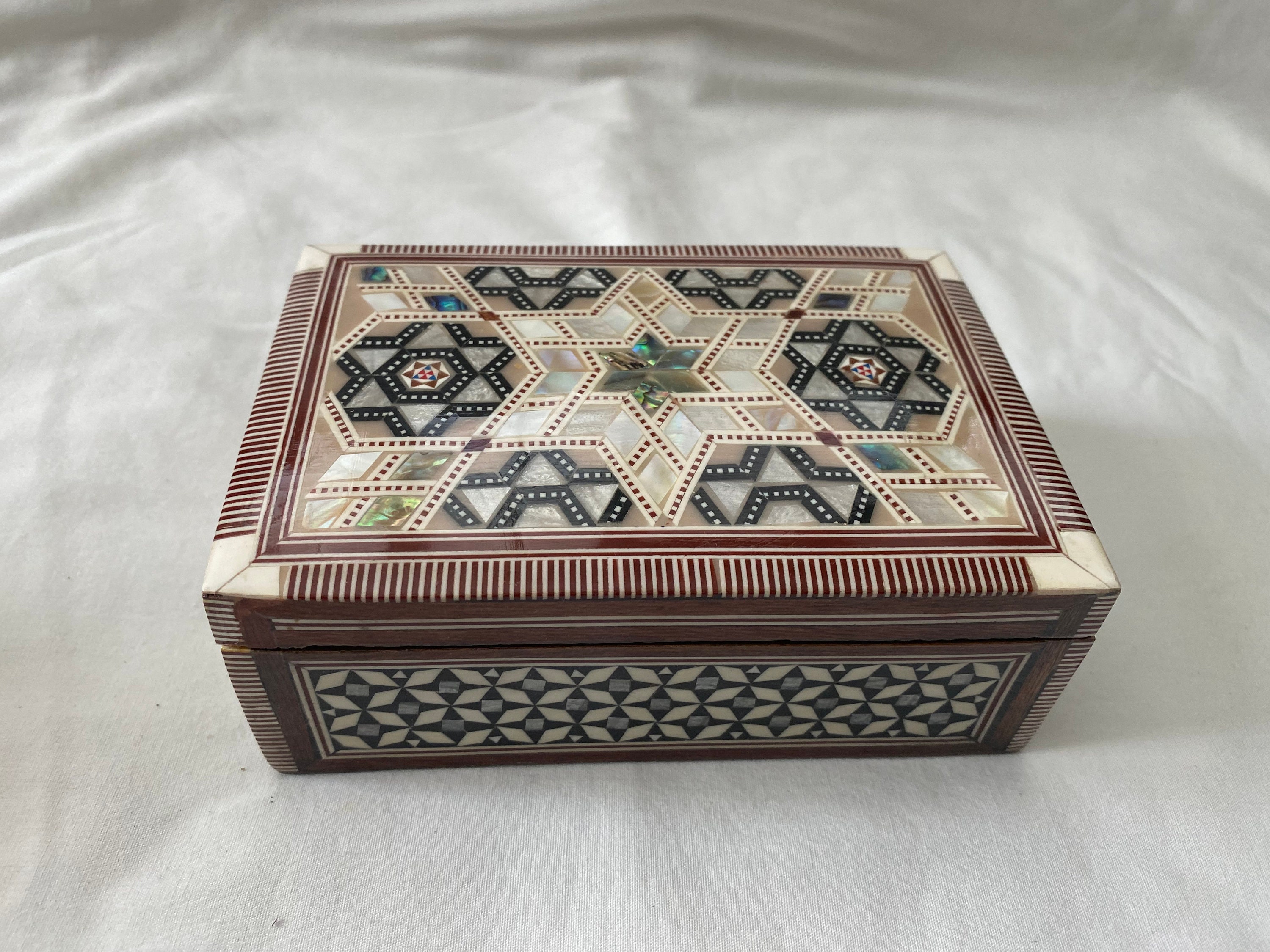 Egyptian Inlaid Mother of Pearl Wooden Handmade Jewelry Box | Etsy