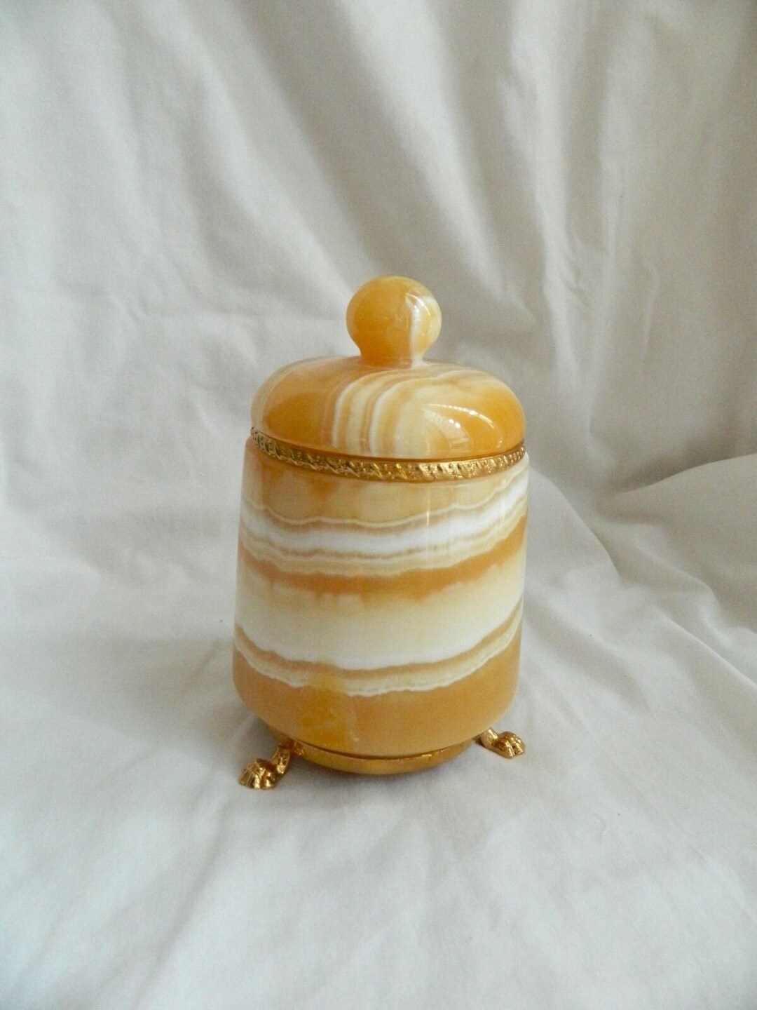 Egyptian Alabaster Stone Multipurpose Jar Hand Carved Yellow Etsy