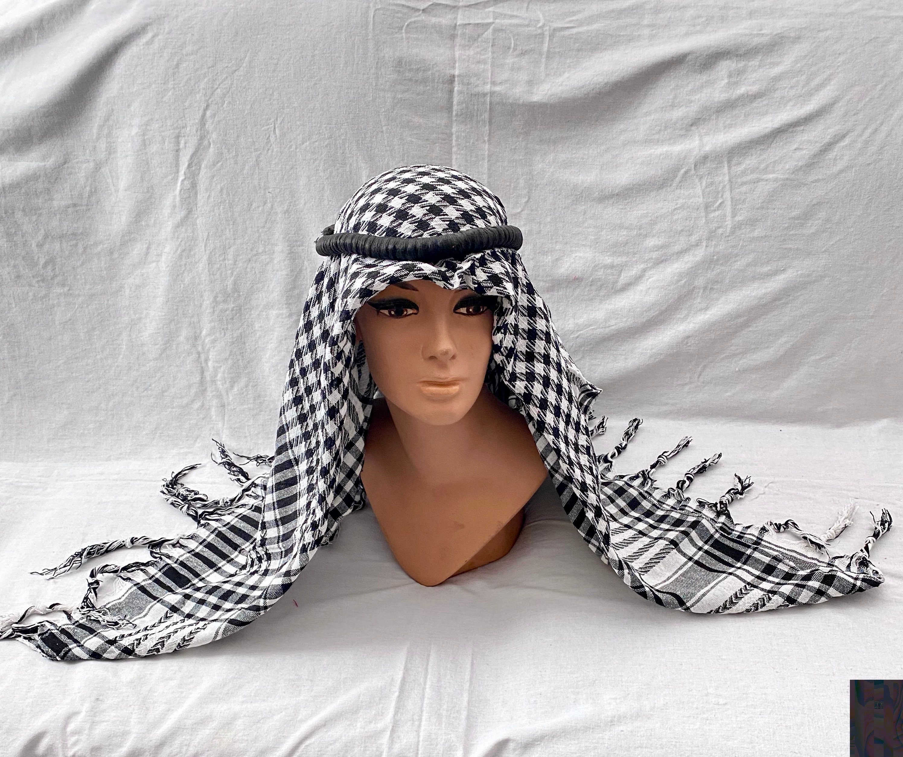 Men Arab Shemagh Headscarf Muslim Desert Keffiyeh Headwear