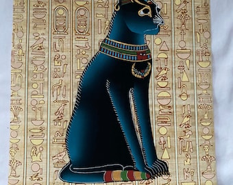 Egyptian Papyrus Painting Paper With Hieroglyphics Background