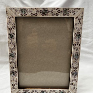 Egyptian Beech Wood Mother of Pearl Picture Handmade Frame 8.5&quot; X 6.75&quot; # 1571 and 1572 and 1441 (Picture size 5&quot; X 7&quot;)