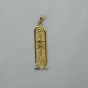 Ägyptische personalisierte Name 18K Goldkartusche in Hieroglyphen 3-8 Buchstaben Sonderbestellung !!