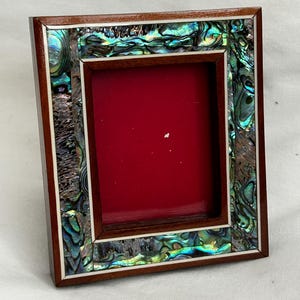Egyptian Inlaid Handmade Wood Paua Shell Picture Frame 3.75&quot;X 3.25&quot; # 633. (Picture Size 2.5&quot; X 2&quot;). and #247 and # 249