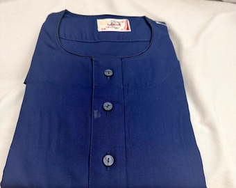 Egyptische Galabia-slaapkleding heren 55" lang Arabisch bruin marineblauw en lichtblauw groot met knopen 100% katoen
