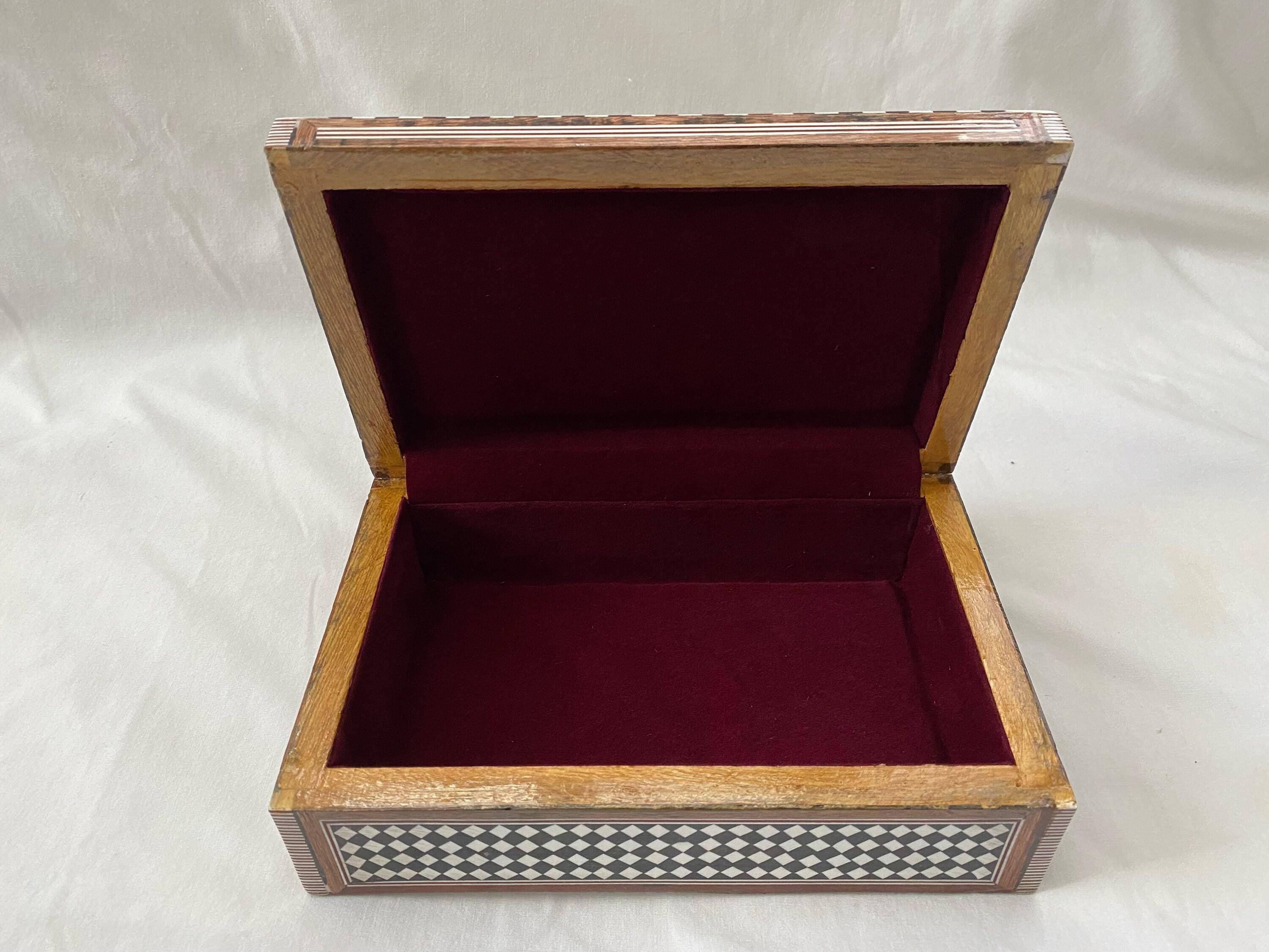Boîte à Bijoux En Bois Marqueterie égyptienne - Taille Moyenne Incrustée - Occasion