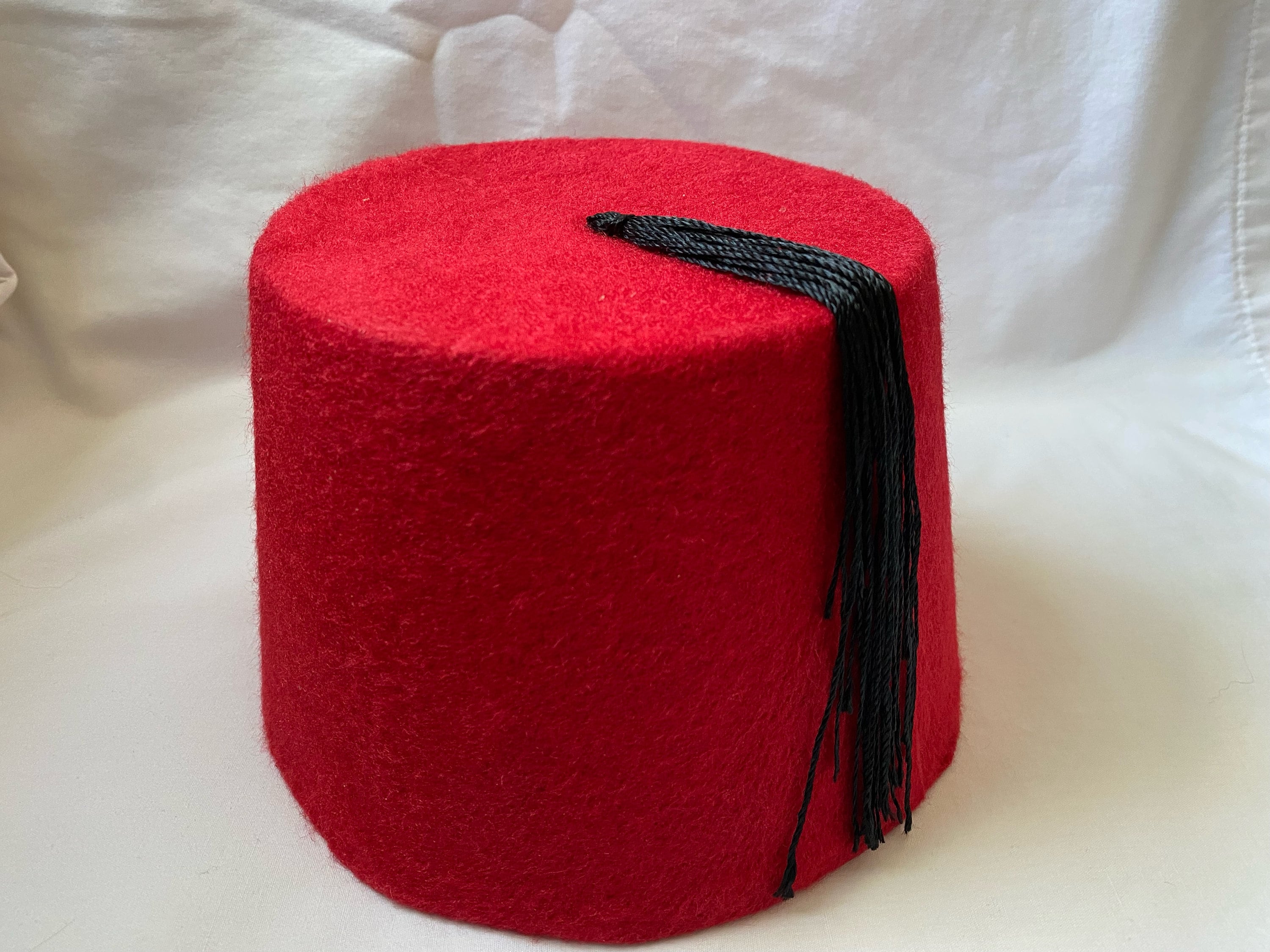 Egyptian Turkish Red Fez Tarboush Hat Black Tassel and Red