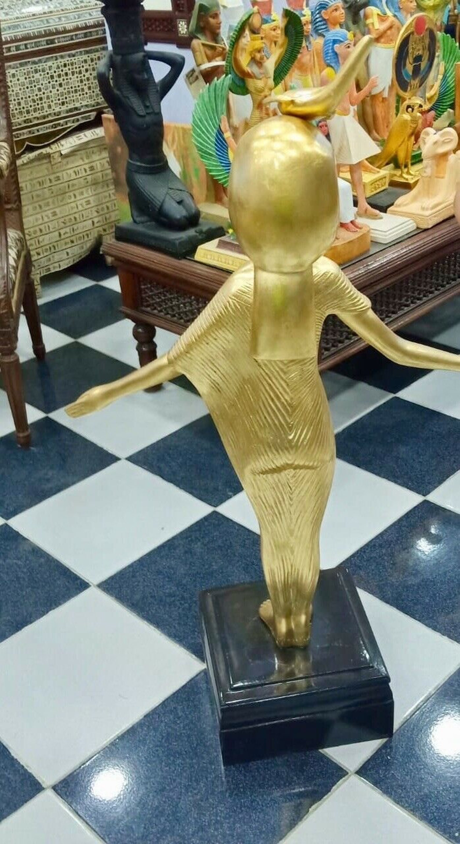 Egyptian Selket X-large Resin Statue Gold Black Beautiful - Etsy