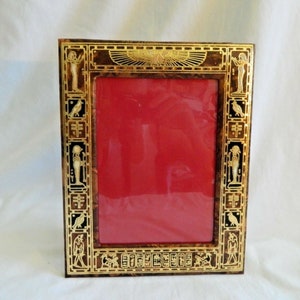 Ägyptischer echter Kamel-Leder-brauner Bilderrahmen handgemachter Pharao 10,25 "x 8" Bildgröße 6,25 "x 4,75"