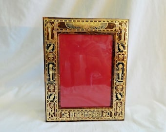 Egyptian Genuine Camel Leather Brown Picture Frame Handmade Pharaoh 10.25" X 8" Picture size 6.25" X 4.75"