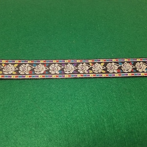 Metallic Gold/Multi Embroidered Ribbon