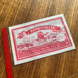 Poisson coïncident de Baphometta - Baphomet, satanisme, poisson miracle, diseuse de bonne aventure, parodie, sceptique, amusant, cadeau