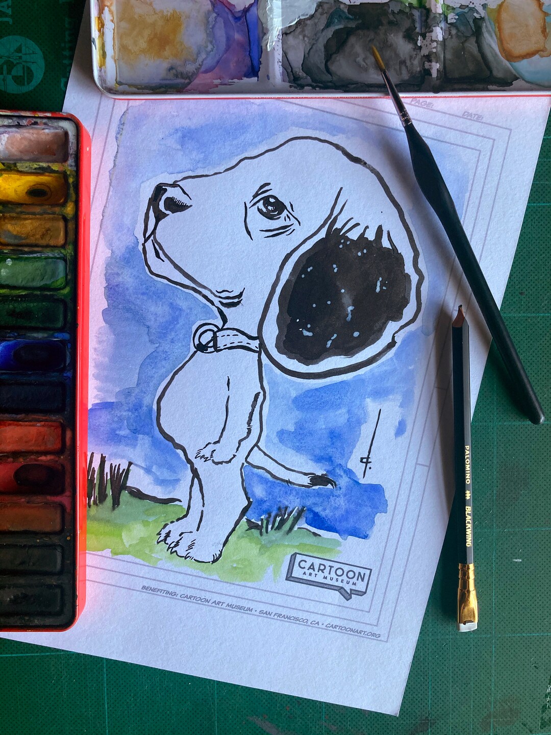 Snoopy Peanuts Original Art Comic Character Sketch Etsy