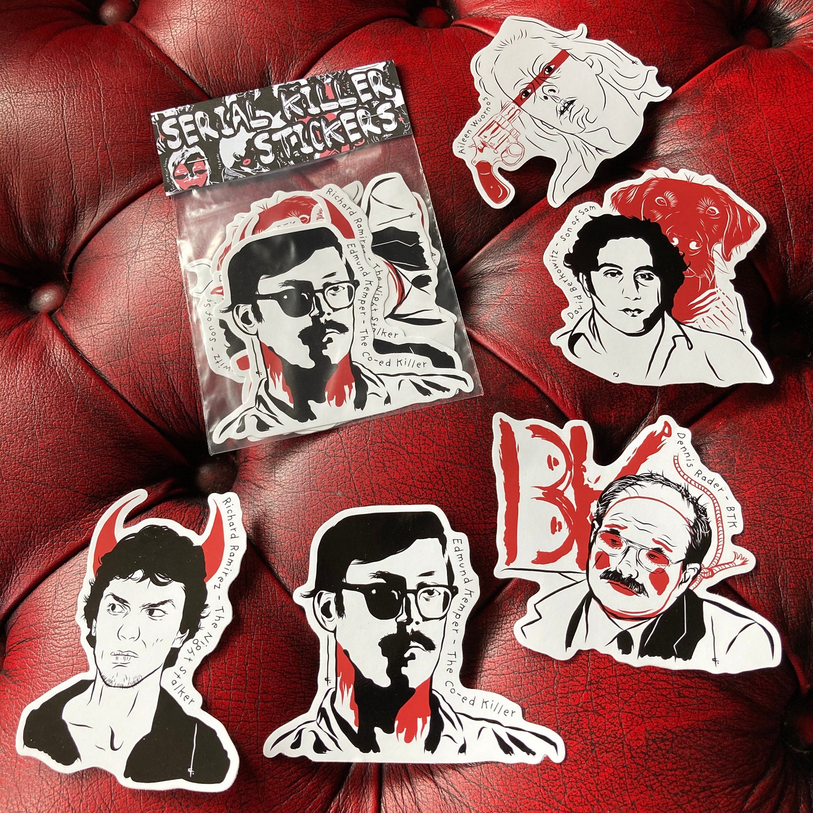 Serial Killer Stickers large 10cm X 10cm Black Pack 2 Etsy UK