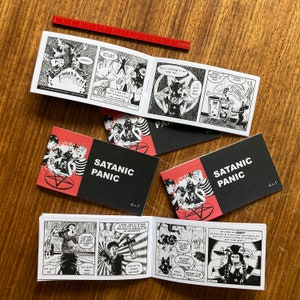 Satanische Panic Comic-Buch-Chick Tact-Parodie, die Baphometta - Satanismus Baphomet-Ziegen-Mädchen kennzeichnet