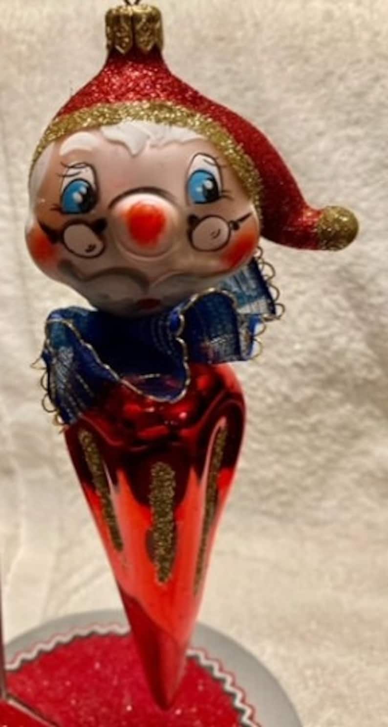 New Italian Blown Glass Red Santa Drop Christmas Ornament - Etsy