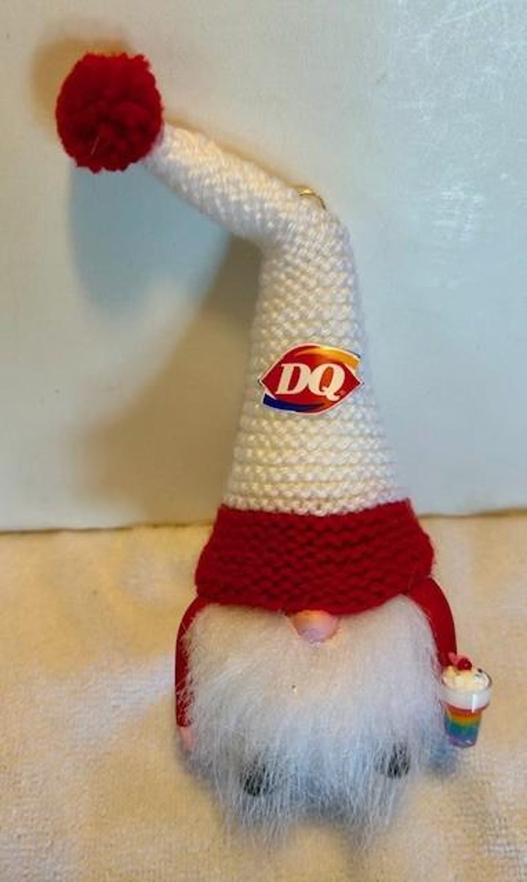 New Beautiful Italian Blown Glass Dairy Queen Gnome Christmas Ornament ...