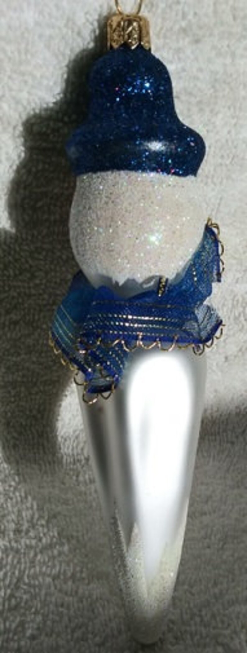 NEW Italian Blown Glass Blue Snowman Icicle Drop Christmas Ornament Etsy