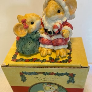 1991 - 1993 – Ganz Little Cheeser Christmas Tree Ornaments and Figurines  8 Pieces