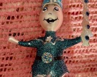 New Italian Blown Glass “Jack Frost” Christmas Ornament Rare