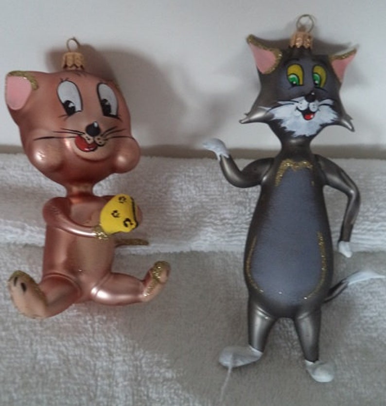 Tom and Jerry Beautiful Hand Blown Glass Christmas Ornament Etsy