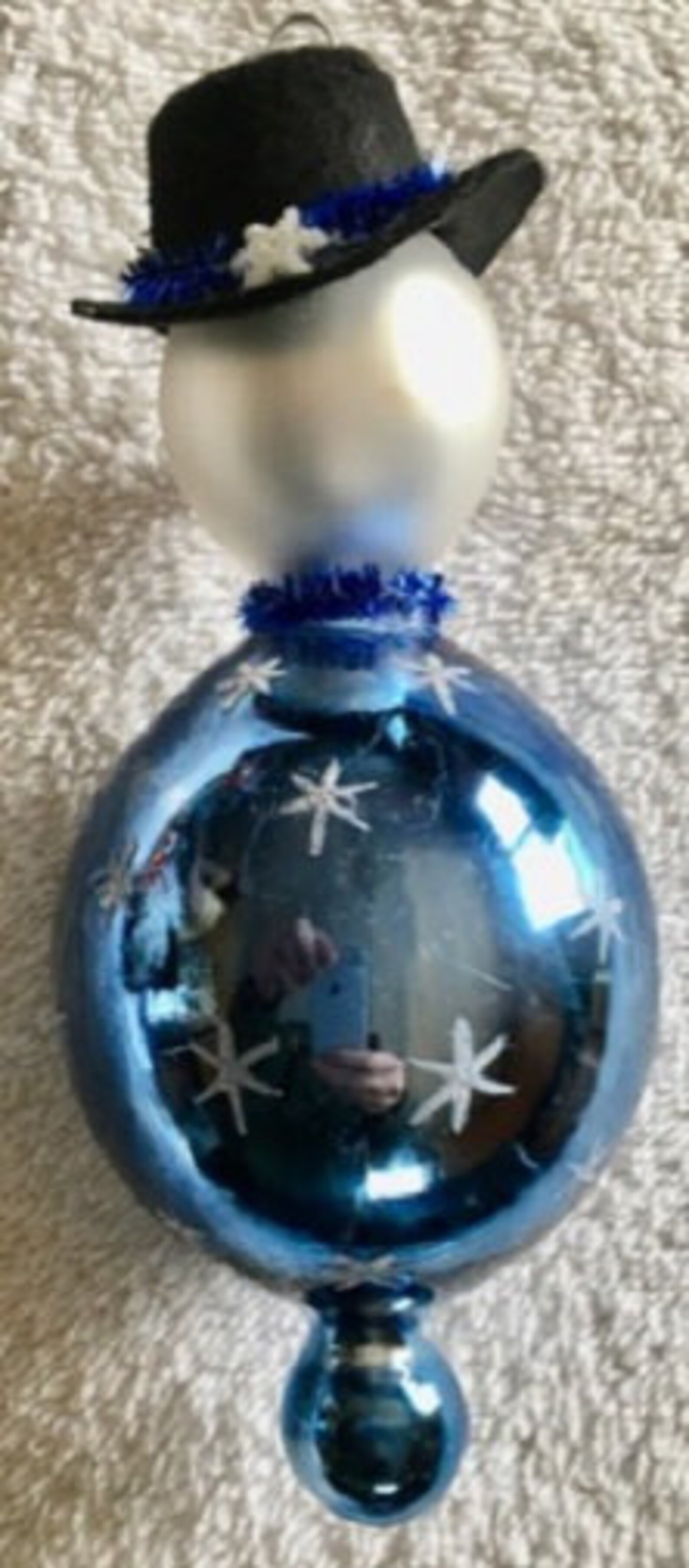 Beautiful New Italian Blown Glass Frosty Snowman Reflector Christmas ...