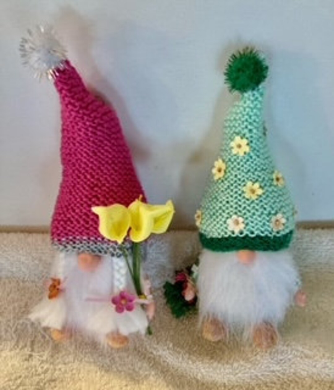 New Beautiful Cute Italian Blown Glass Pink & Green Summertime Gnome ...