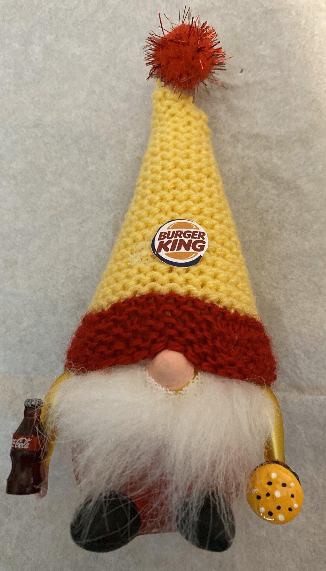 New Beautiful Italian Blown Glass Burger King Gnome Christmas Ornament ...