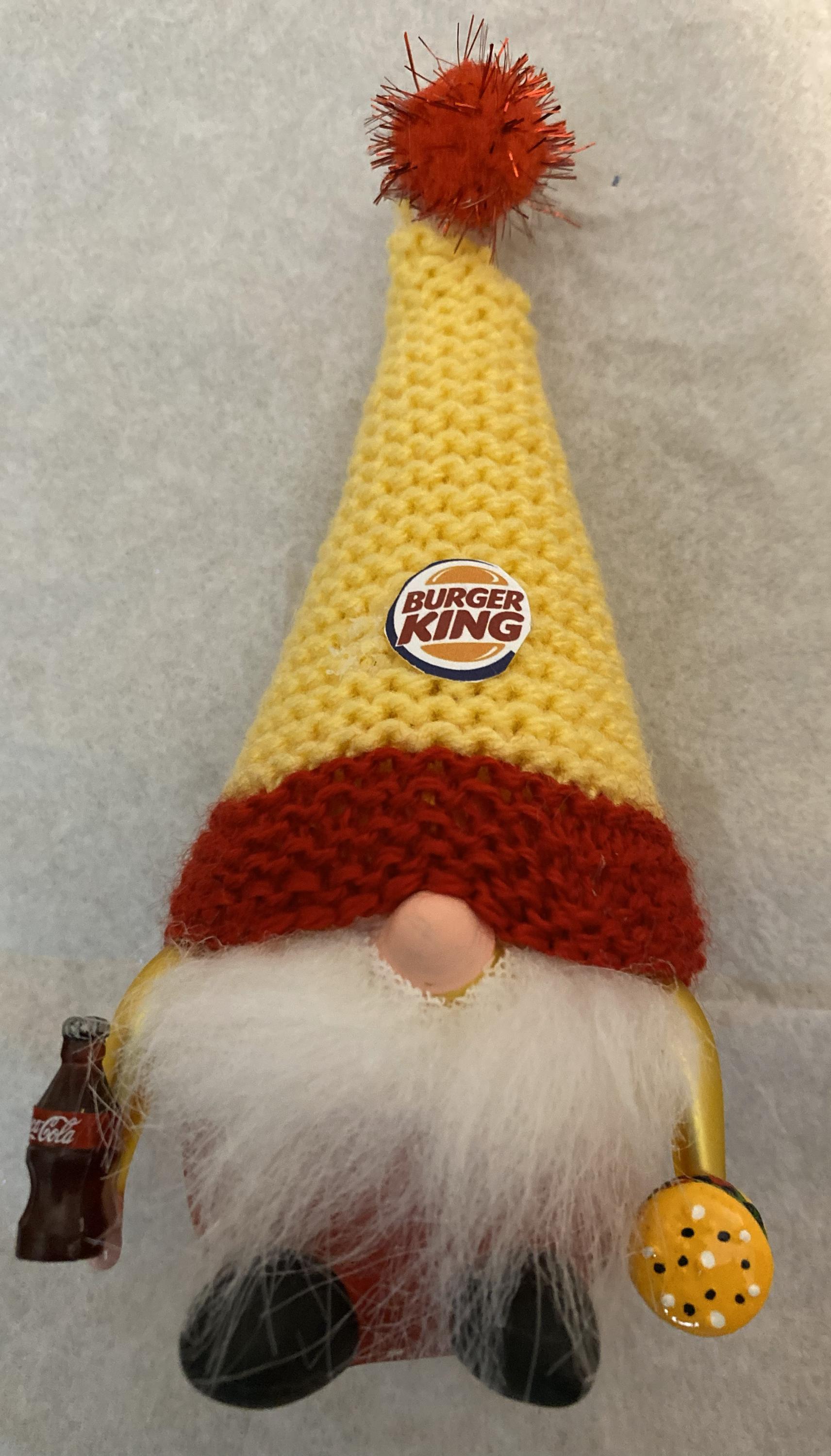 New Beautiful Italian Blown Glass Burger King Gnome Christmas Ornament ...