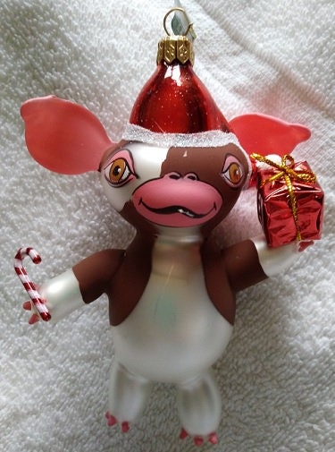 イタリア製の吹きガラス製グレムリン「ギズモ」クリスマスオーナメント 