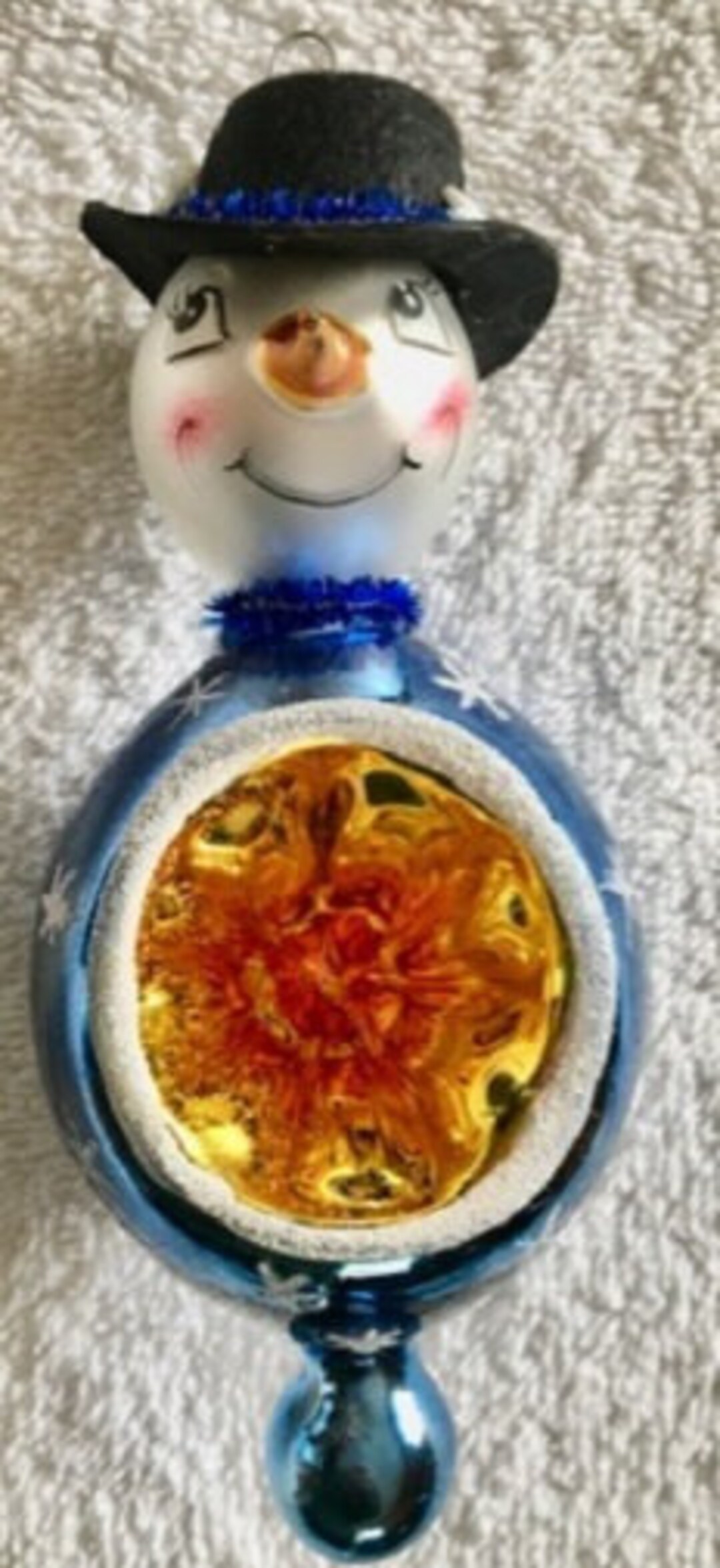 Beautiful New Italian Blown Glass Frosty Snowman Reflector Christmas ...