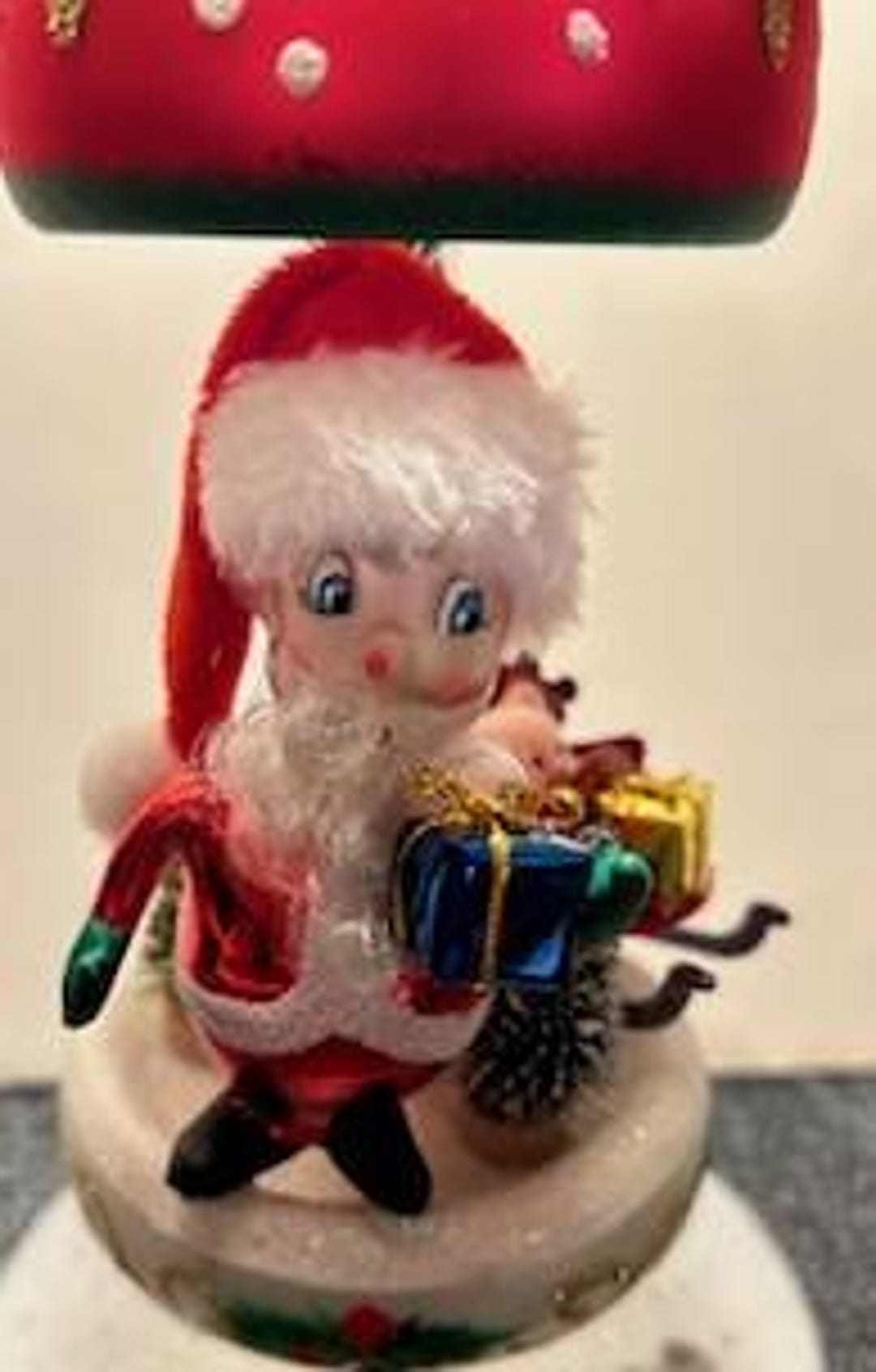 Beautiful New Italian Blown Glass Santa With Red Sleigh Mini Carousel ...