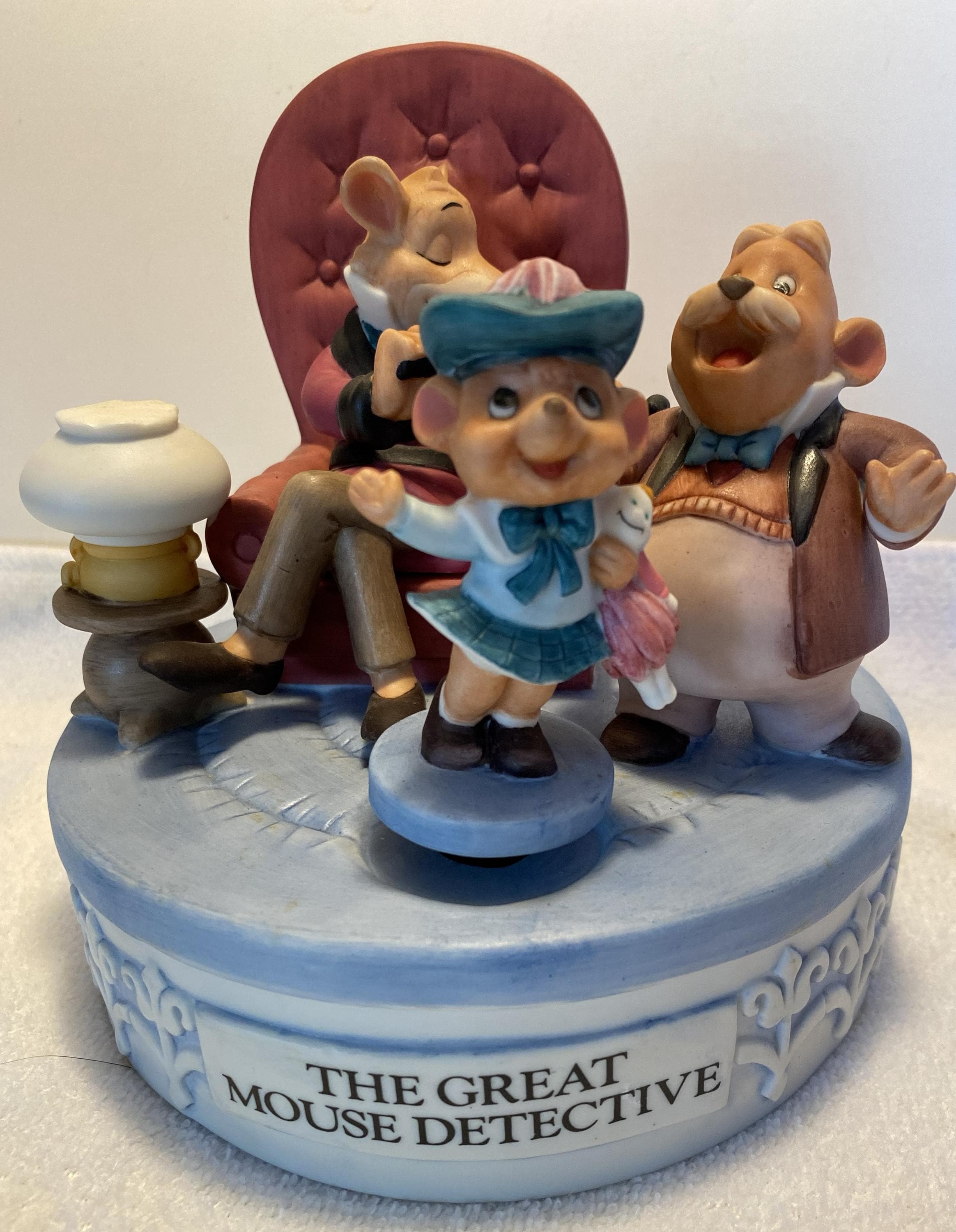 60s Disneyland マウスケティア人形 箱付 24cm 高級ビンテージ 1986 Disney Musical Memories “great Mouse Detective” Figurine