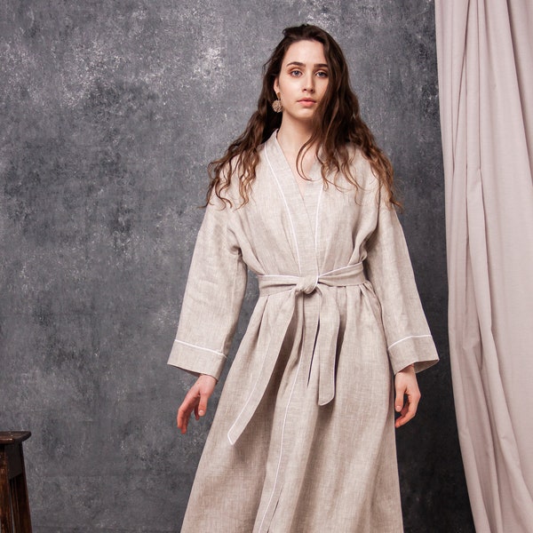 Linen Robe - Etsy