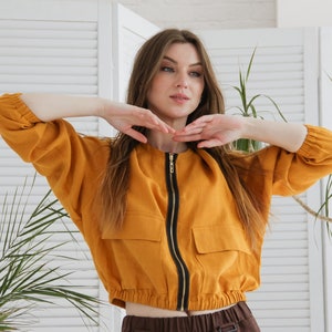 Linen bomber jacket Etsy Italia