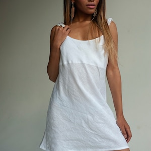 Linen Nightgown,Linen womens dress,Short linen dress,Linen camisole,Linen clothing,Organic Nightgown,Sleeveless linen dress
