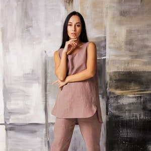 Linen suit women, Linen set womens clothing,Linen clothing set,Linen loungewear set,Loungewear set women,Linen pants and top,Linen pants set
