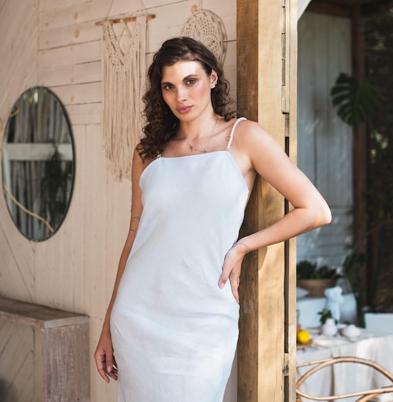 White Linen Dress
