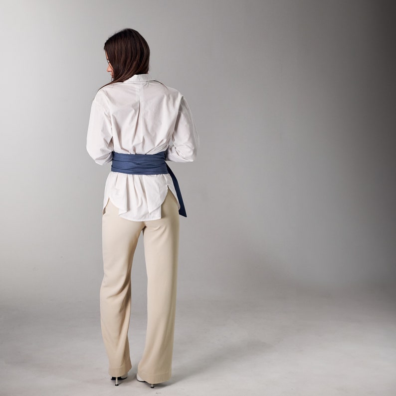 Linen waist belt, Obi belts for women, Wrap belt women, Linen obi belt, Double wrap belt, Kimono belt, Womb wrap, Linen belts for women image 3