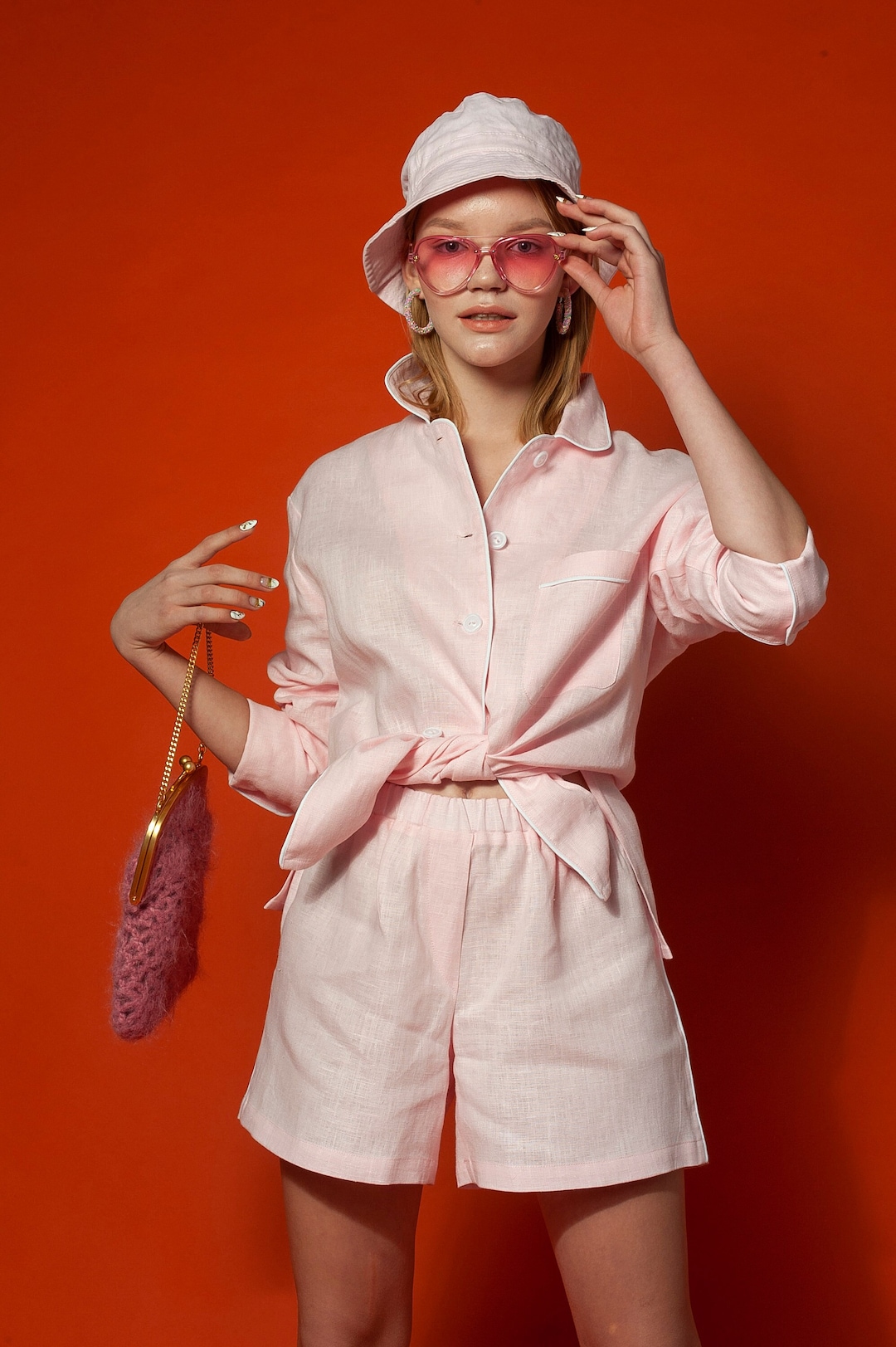 Linen Pj Set Women, Organic Pjs, Organic Pajamas for Woman,linen