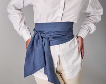 Linen waist belt, Obi belts for women, Wrap belt women, Linen obi belt, Double wrap belt, Kimono belt, Womb wrap, Linen belts for women