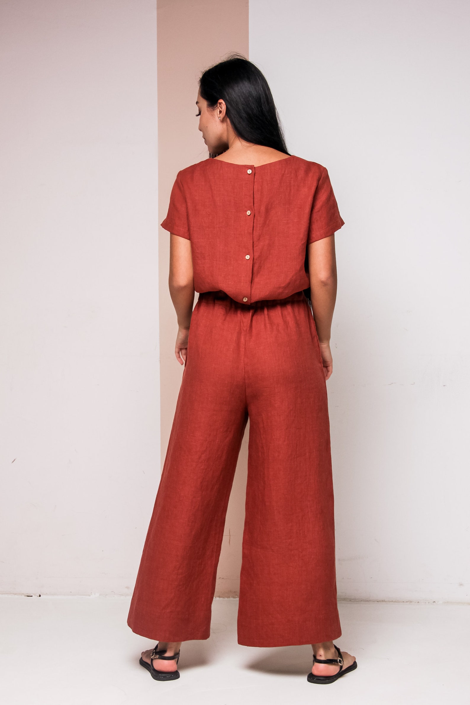 Penny Sage - Linen Jumpsuit