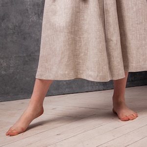 Linen Womens Robe,Linen Organic Robe,Linen Long Kimono Pockets,Linen Wrap Bath Robe,Linen Belted Womens Bathrobe,Linen White Kimono Robe image 8