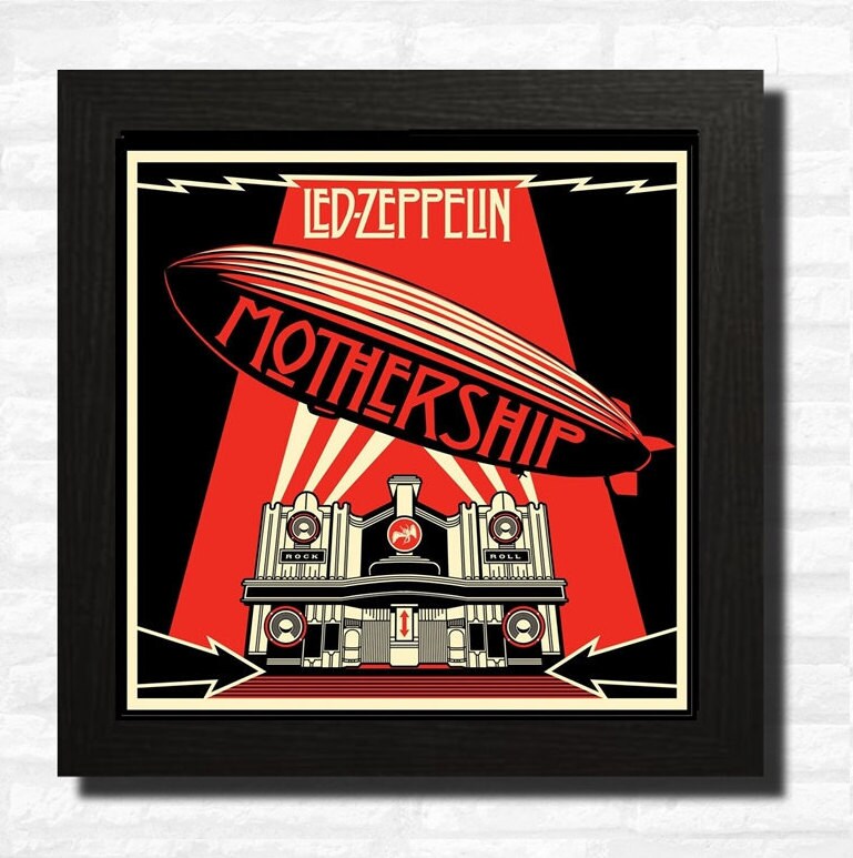 Led Zeppelin Mothership Classic Album Vintage Style Lp Cover Etsy