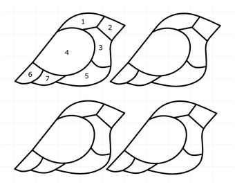 Modèle de vitrail - téléchargement numérique - PATCHWORK BIRD