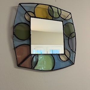 The Bubble Mirror- Stained glass mirror- pastel shades