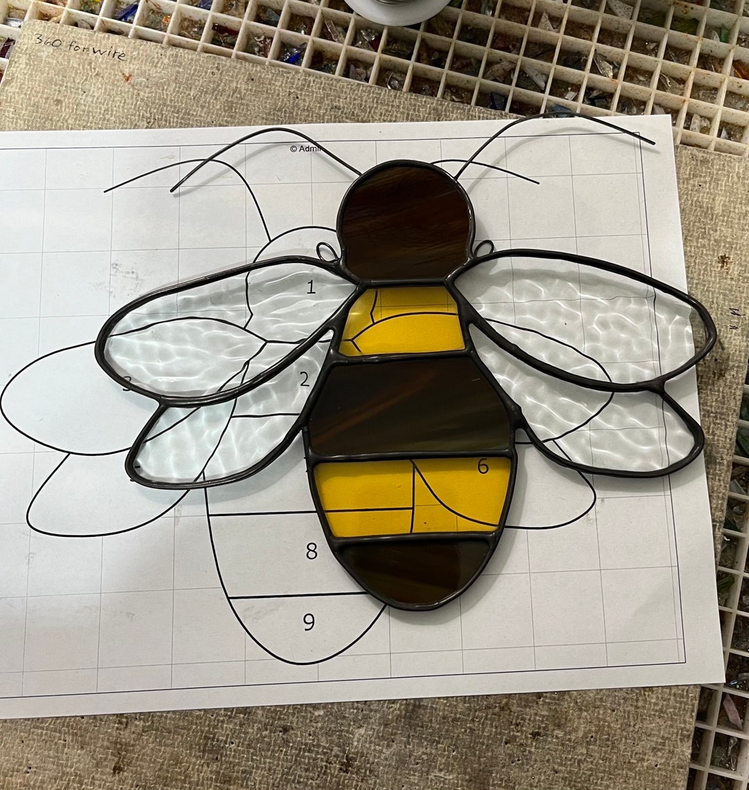 Stained Glass Pattern- Digital Download- Bee - Etsy