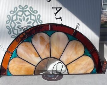 Stained Glass Panel- Floral Bevel Burst