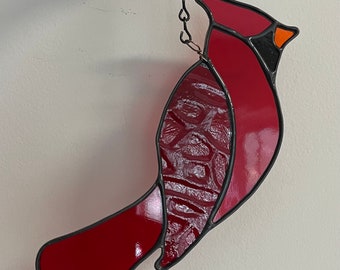 Made to Order- Stained Glass Cardinal - Suncatcher