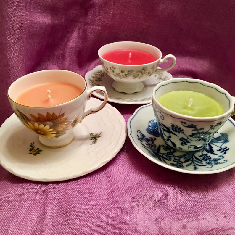 Tea Cup Candles Etsy